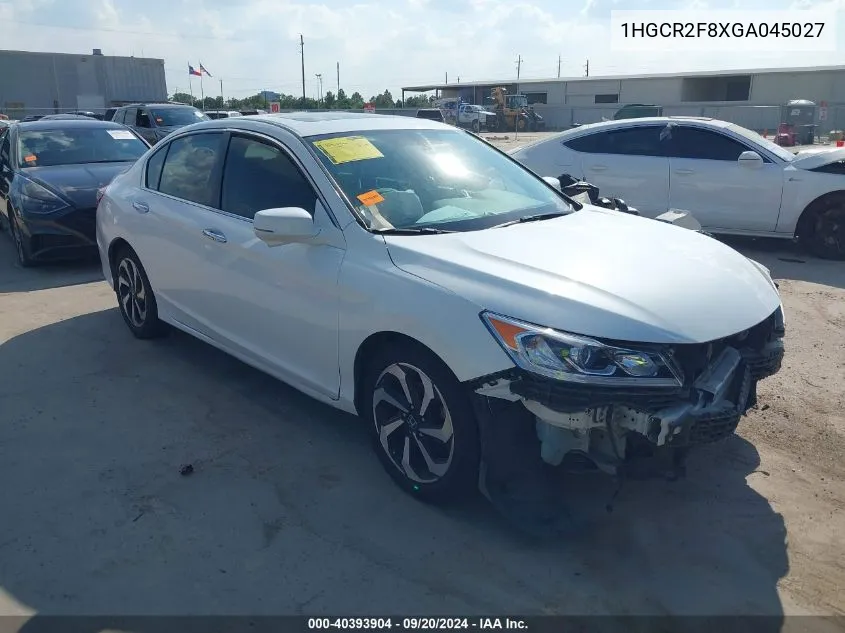 1HGCR2F8XGA045027 2016 Honda Accord Ex-L