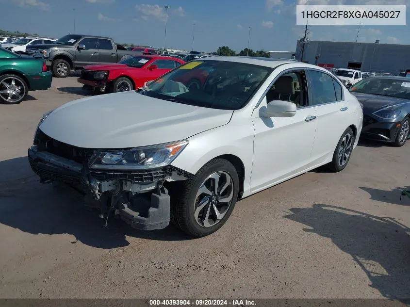 1HGCR2F8XGA045027 2016 Honda Accord Ex-L