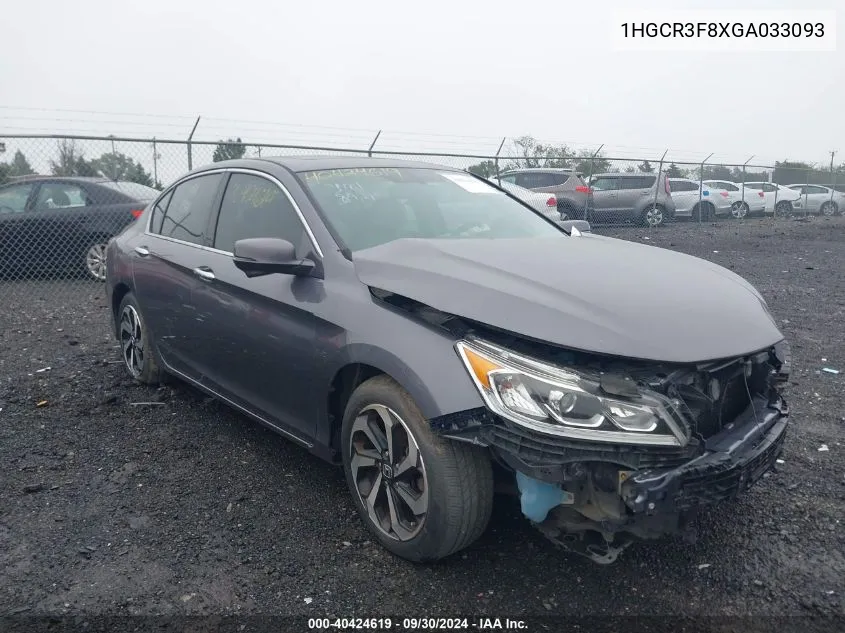 2016 Honda Accord Ex-L V-6 VIN: 1HGCR3F8XGA033093 Lot: 40424619