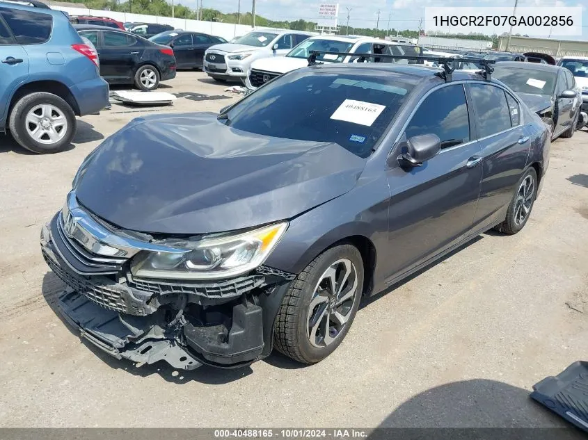 2016 Honda Accord Ex VIN: 1HGCR2F07GA002856 Lot: 40488165