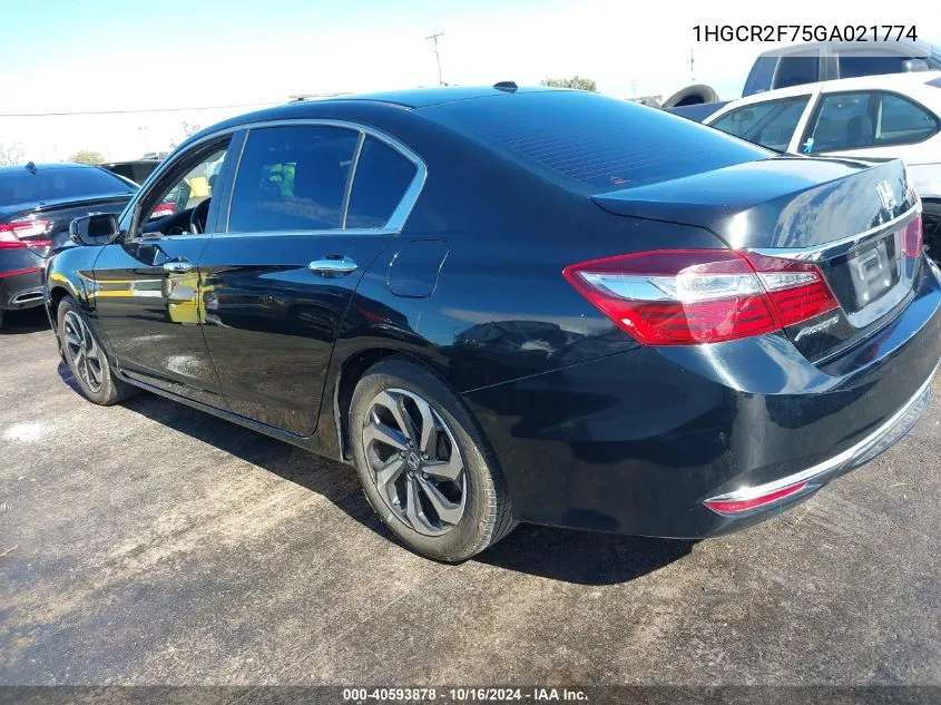 2016 Honda Accord Ex VIN: 1HGCR2F75GA021774 Lot: 40593878