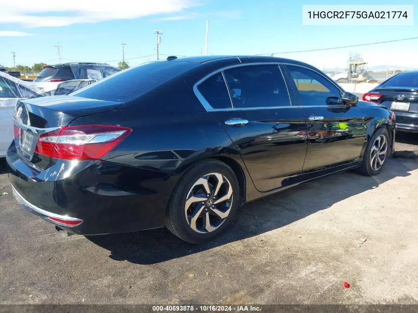 2016 Honda Accord Ex VIN: 1HGCR2F75GA021774 Lot: 40593878