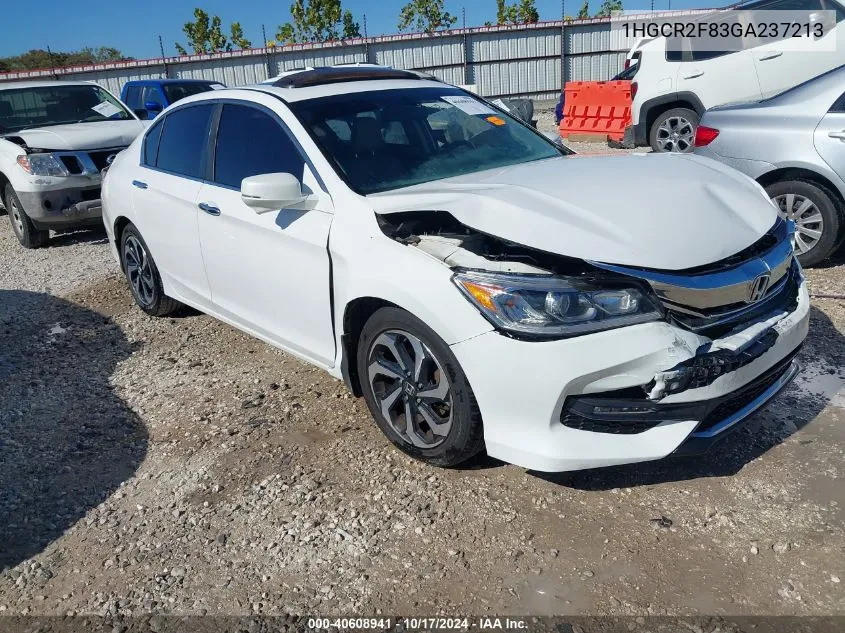 1HGCR2F83GA237213 2016 Honda Accord Ex-L