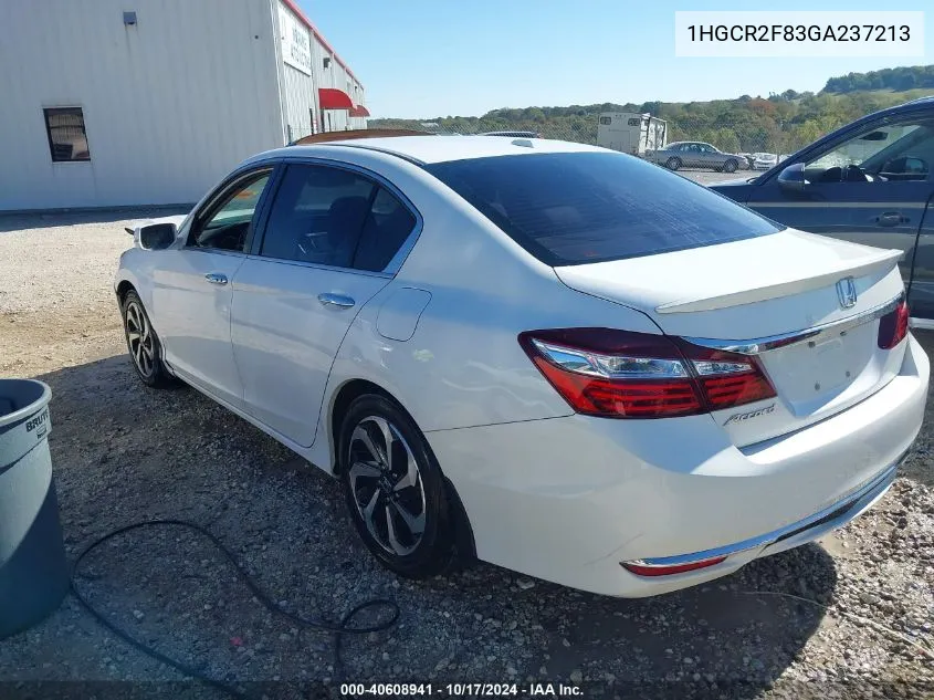 2016 Honda Accord Ex-L VIN: 1HGCR2F83GA237213 Lot: 40608941