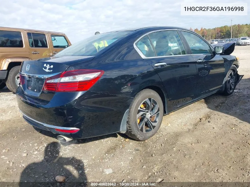 2016 Honda Accord Lx VIN: 1HGCR2F36GA196998 Lot: 40623662