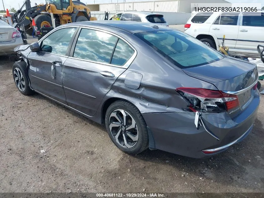 2016 Honda Accord Ex-L VIN: 1HGCR2F83GA219066 Lot: 40681122