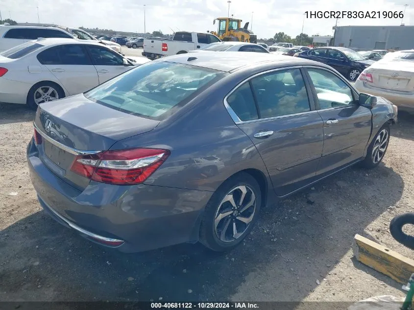 2016 Honda Accord Ex-L VIN: 1HGCR2F83GA219066 Lot: 40681122