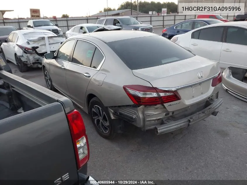 1HGCR2F31GA095996 2016 Honda Accord Lx