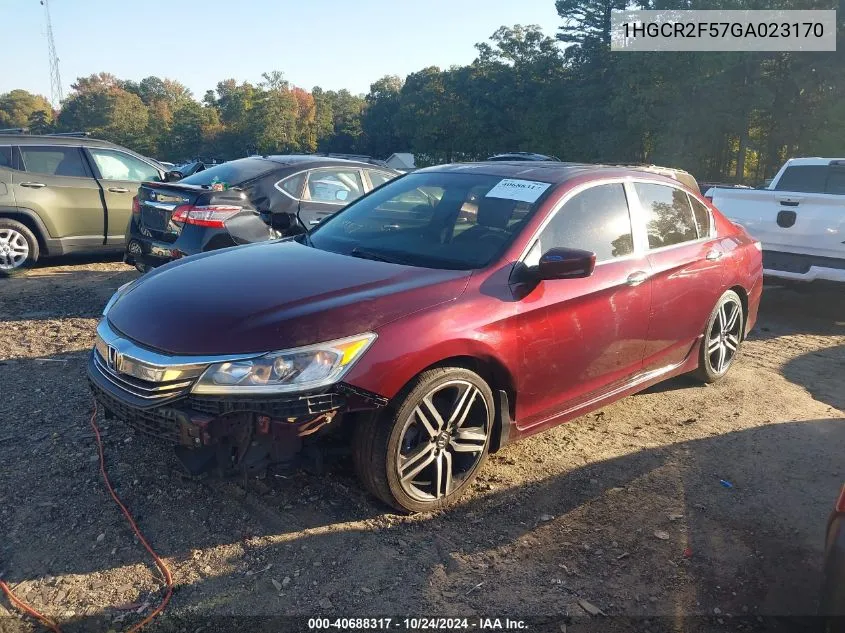 1HGCR2F57GA023170 2016 Honda Accord Sport