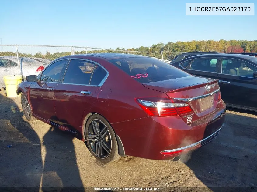 1HGCR2F57GA023170 2016 Honda Accord Sport