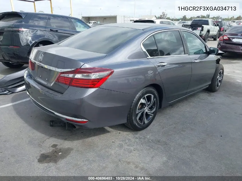 2016 Honda Accord Lx VIN: 1HGCR2F3XGA034713 Lot: 40696403