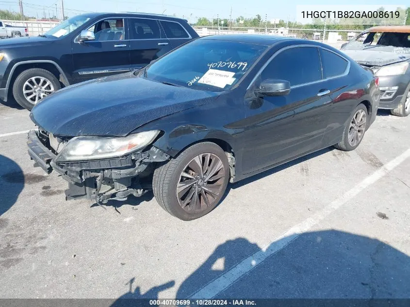 2016 Honda Accord Ex-L VIN: 1HGCT1B82GA008619 Lot: 40709699