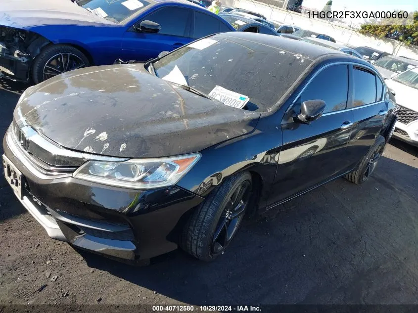 2016 Honda Accord Lx VIN: 1HGCR2F3XGA000660 Lot: 40712580