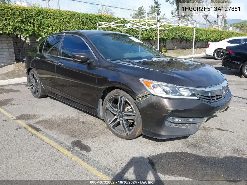 2016 Honda Accord Sport VIN: 1HGCR2F51GA127881 Lot: 40732882