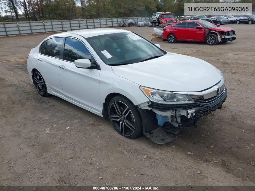 2016 Honda Accord Sport VIN: 1HGCR2F65GA099365 Lot: 40768706