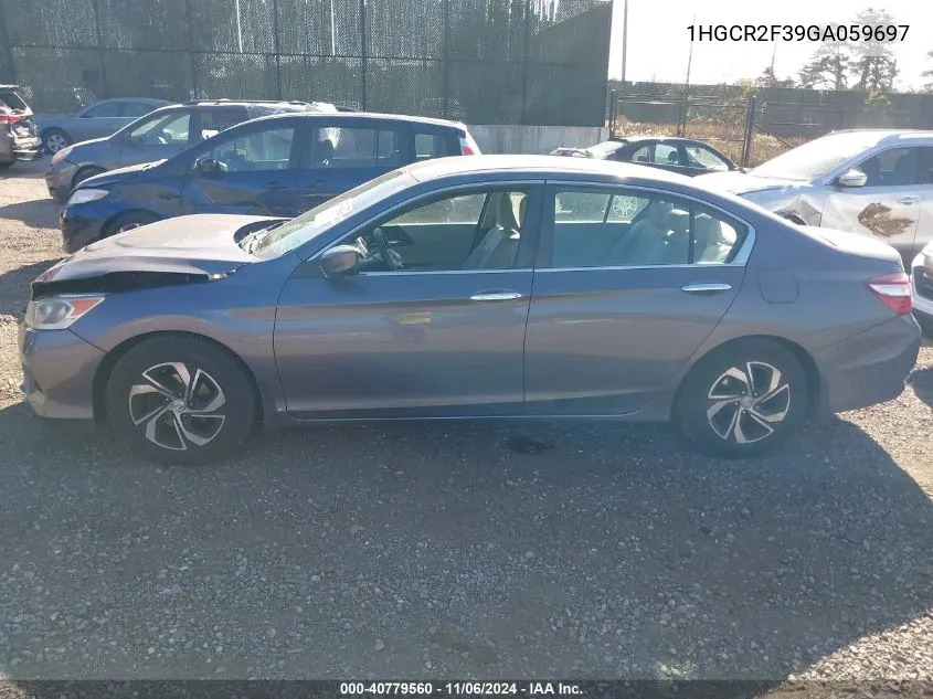 2016 Honda Accord Lx VIN: 1HGCR2F39GA059697 Lot: 40779560