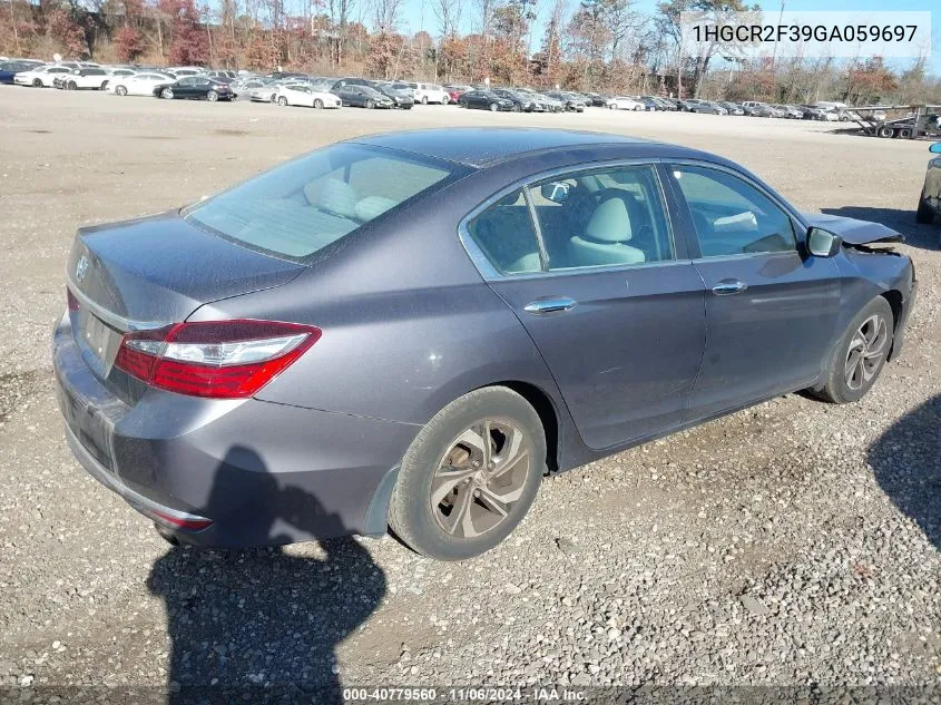 2016 Honda Accord Lx VIN: 1HGCR2F39GA059697 Lot: 40779560