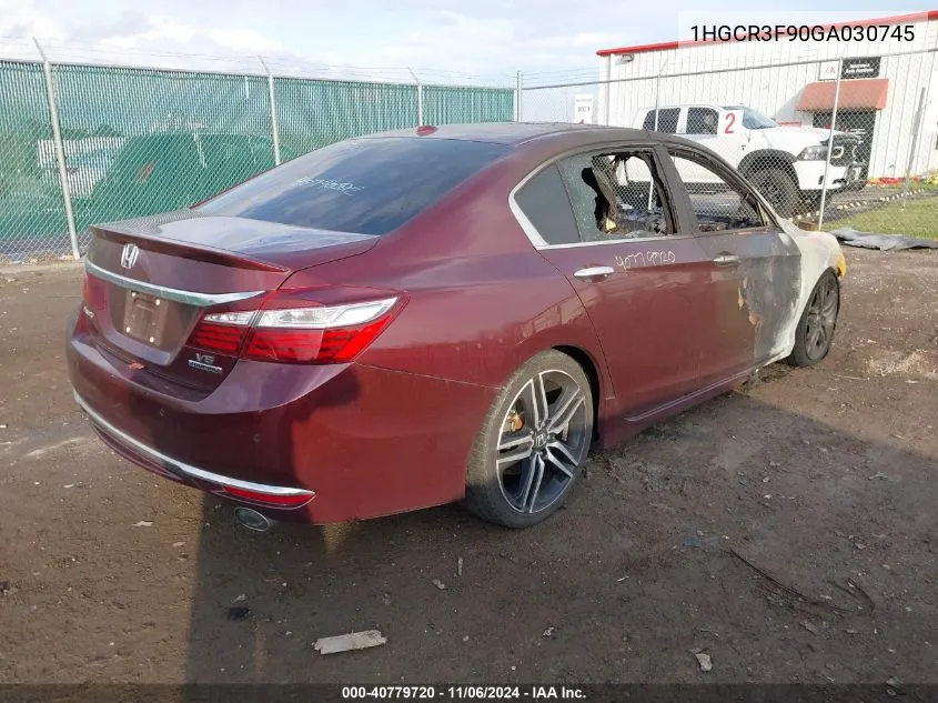 2016 Honda Accord Touring VIN: 1HGCR3F90GA030745 Lot: 40779720