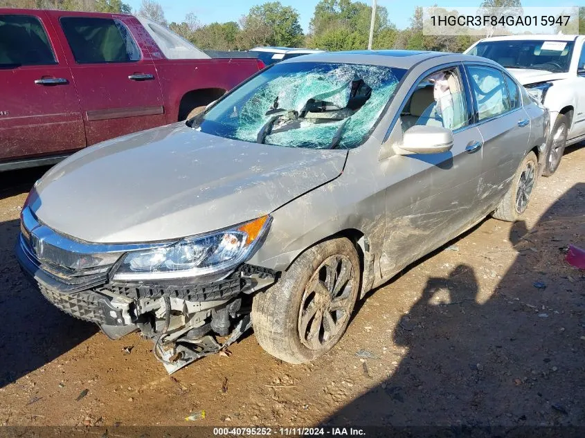 2016 Honda Accord Ex-L V-6 VIN: 1HGCR3F84GA015947 Lot: 40795252