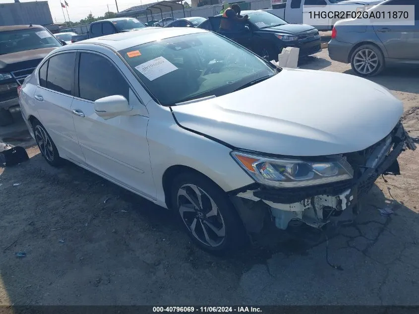 2016 Honda Accord Ex VIN: 1HGCR2F02GA011870 Lot: 40796069