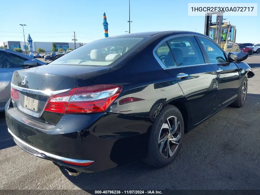 2016 Honda Accord Lx VIN: 1HGCR2F3XGA072717 Lot: 40796236