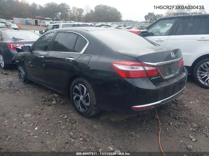 2016 Honda Accord Lx VIN: 1HGCR2F3XGA030435 Lot: 40807511