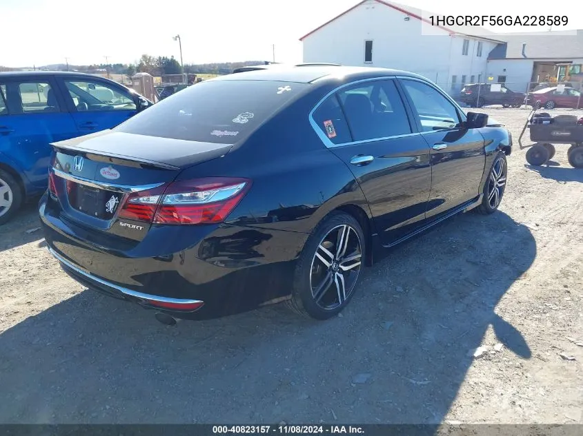 2016 Honda Accord Sport VIN: 1HGCR2F56GA228589 Lot: 40823157