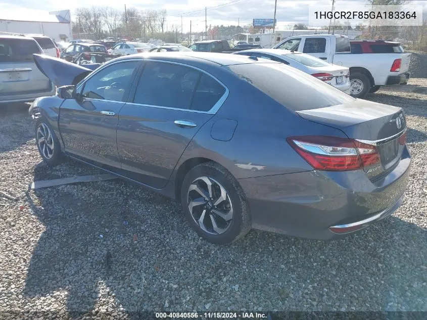 2016 Honda Accord Ex-L VIN: 1HGCR2F85GA183364 Lot: 40840556