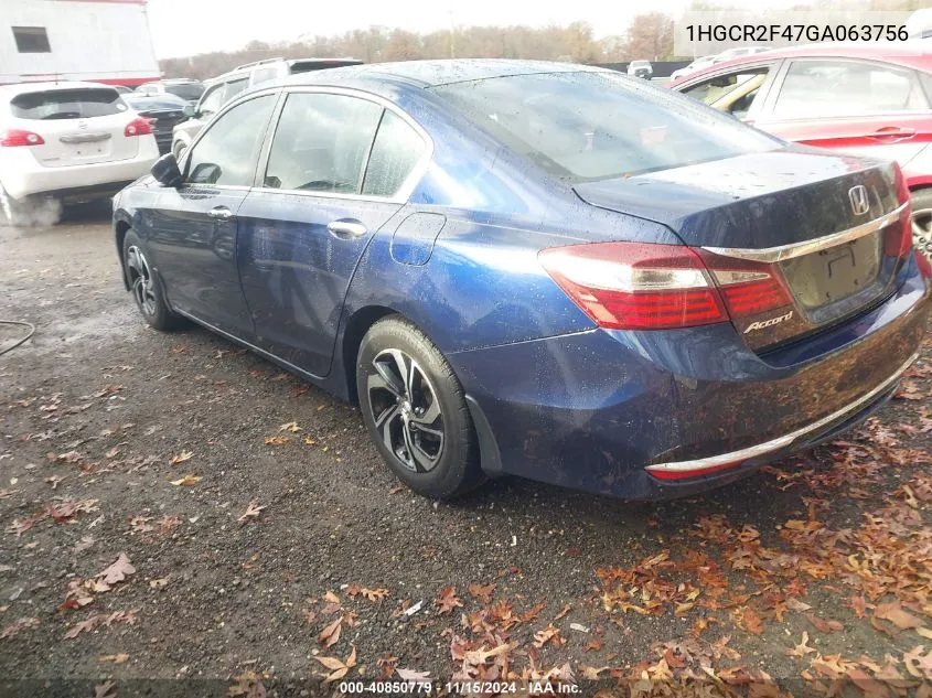 2016 Honda Accord Lx VIN: 1HGCR2F47GA063756 Lot: 40850779