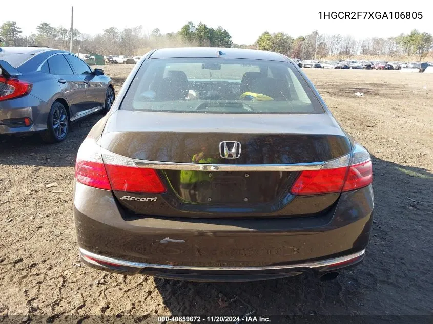 2016 Honda Accord Ex VIN: 1HGCR2F7XGA106805 Lot: 40859672