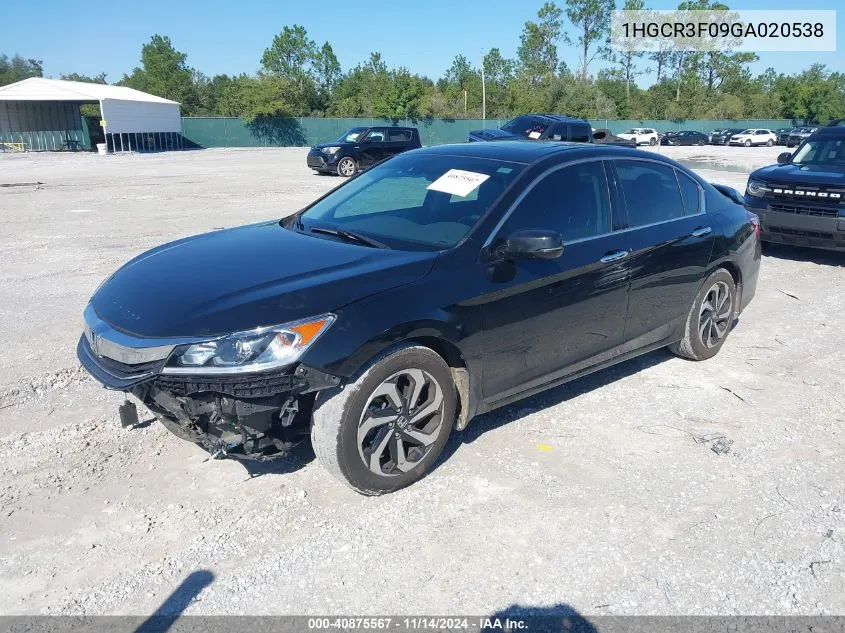 2016 Honda Accord Ex-L V-6 VIN: 1HGCR3F09GA020538 Lot: 40875567