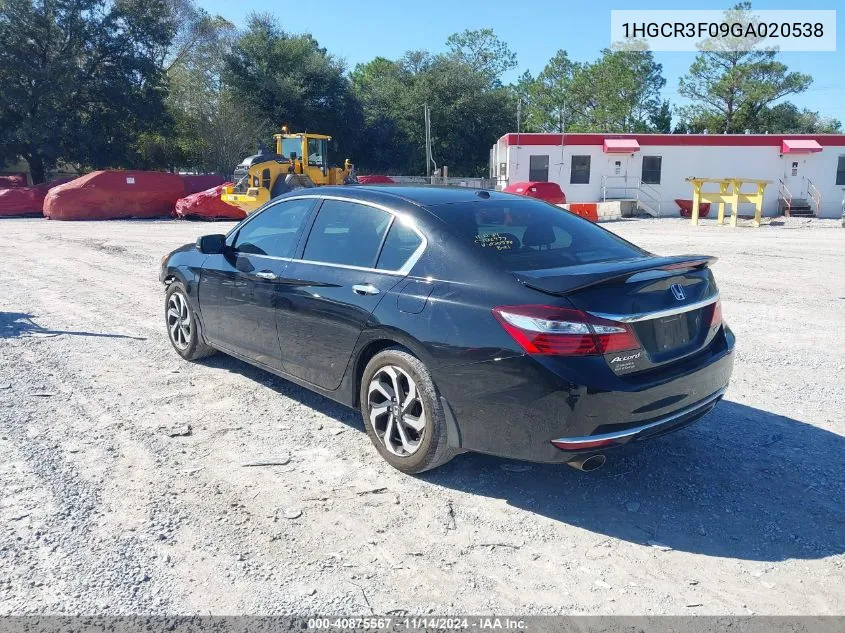 2016 Honda Accord Ex-L V-6 VIN: 1HGCR3F09GA020538 Lot: 40875567