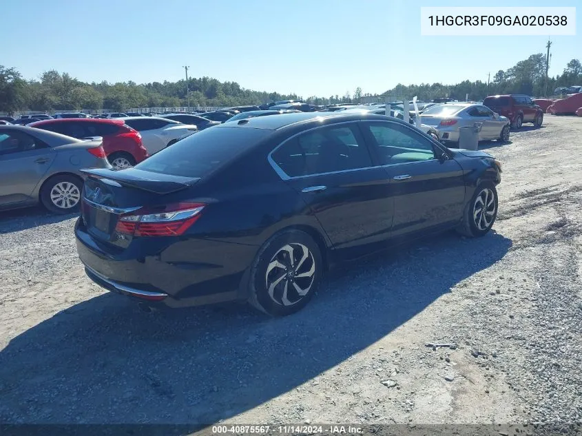 2016 Honda Accord Ex-L V-6 VIN: 1HGCR3F09GA020538 Lot: 40875567