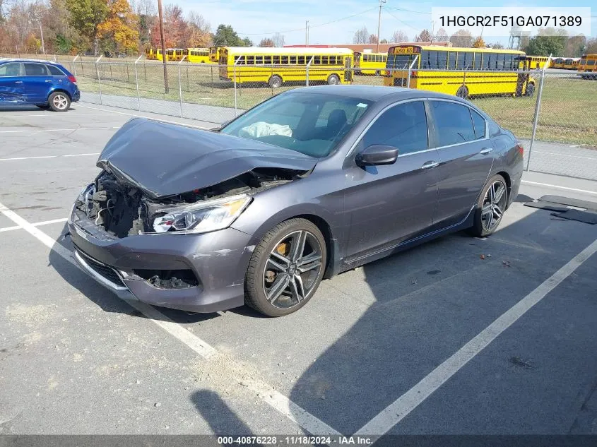 2016 Honda Accord Sport VIN: 1HGCR2F51GA071389 Lot: 40876228