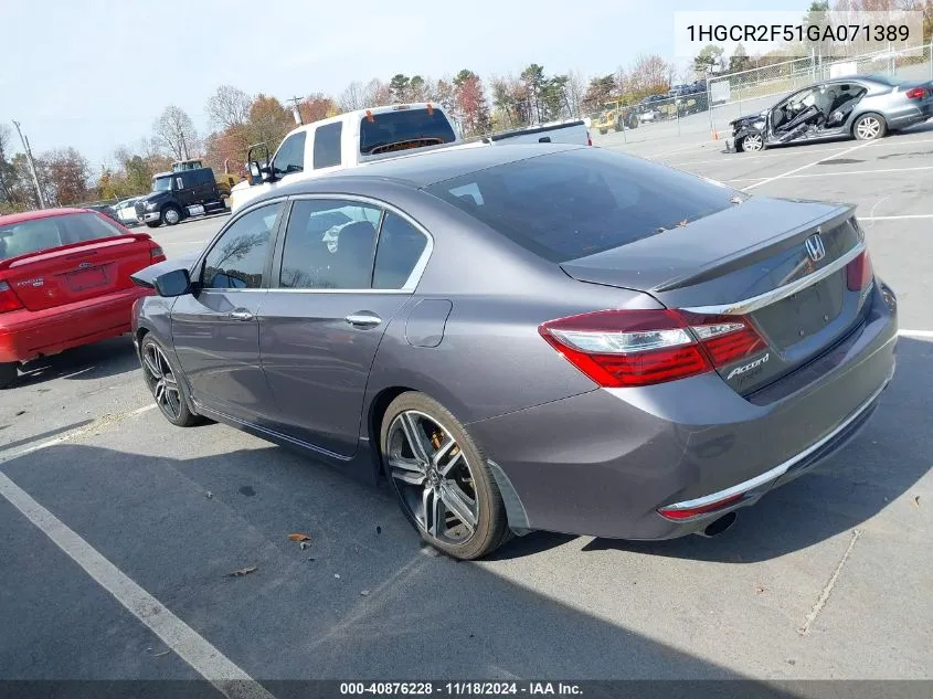 2016 Honda Accord Sport VIN: 1HGCR2F51GA071389 Lot: 40876228