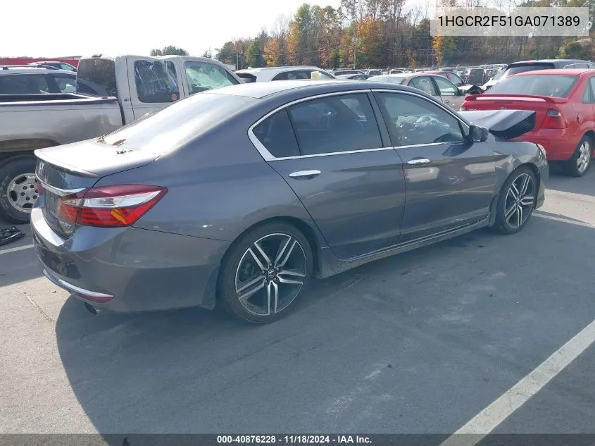 2016 Honda Accord Sport VIN: 1HGCR2F51GA071389 Lot: 40876228