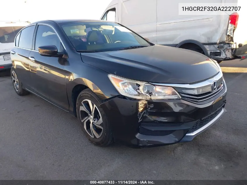 2016 Honda Accord Lx VIN: 1HGCR2F32GA222707 Lot: 40877433