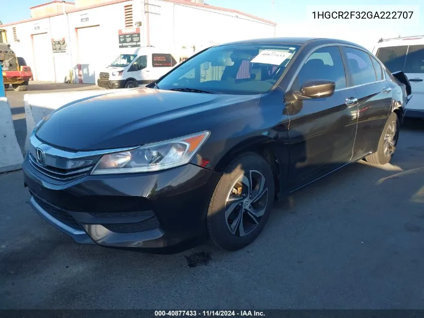 2016 Honda Accord Lx VIN: 1HGCR2F32GA222707 Lot: 40877433