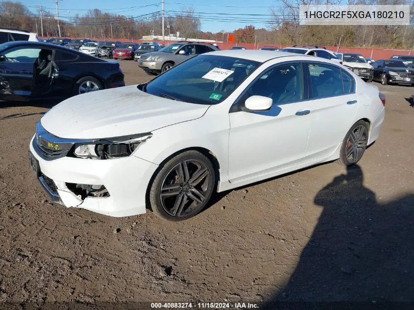 2016 Honda Accord Sport VIN: 1HGCR2F5XGA180210 Lot: 40883274