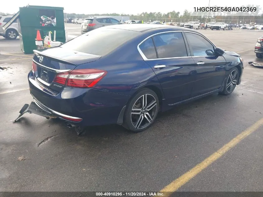 2016 Honda Accord Sport VIN: 1HGCR2F54GA042369 Lot: 40910295