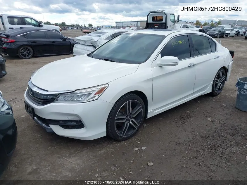 2017 Honda Accord Hybrid VIN: JHMCR6F72HC800429 Lot: 12121035