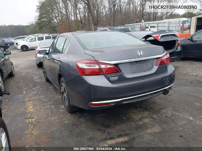 2017 Honda Accord Lx VIN: 1HGCR2F39HA080390 Lot: 38827985