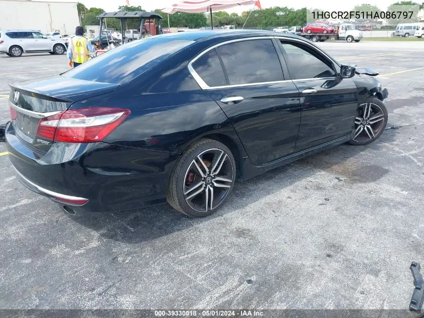 2017 Honda Accord Sport VIN: 1HGCR2F51HA086797 Lot: 39330018