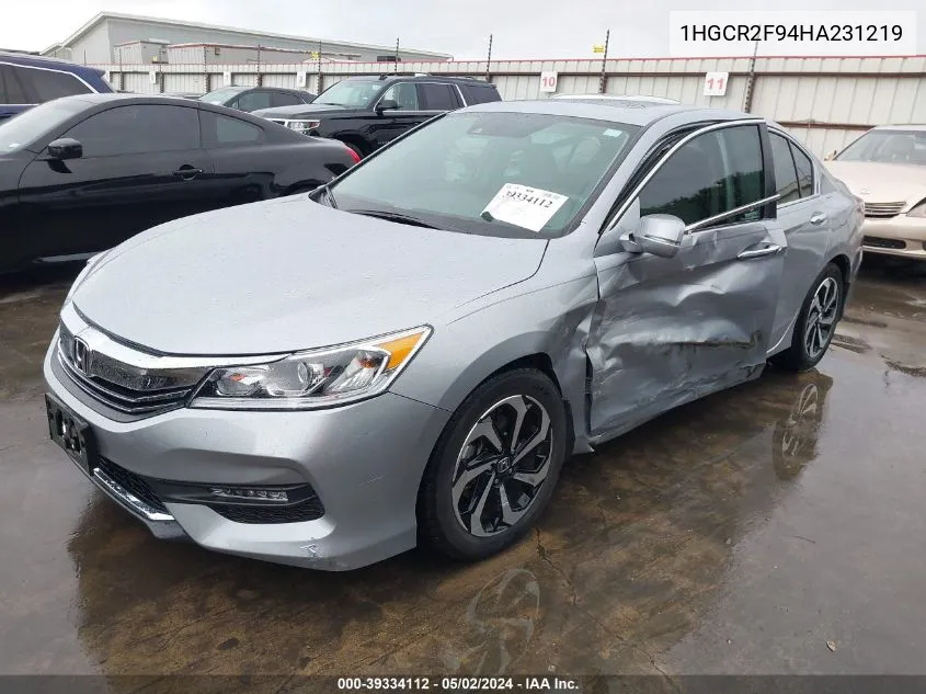 2017 Honda Accord Ex-L VIN: 1HGCR2F94HA231219 Lot: 39334112