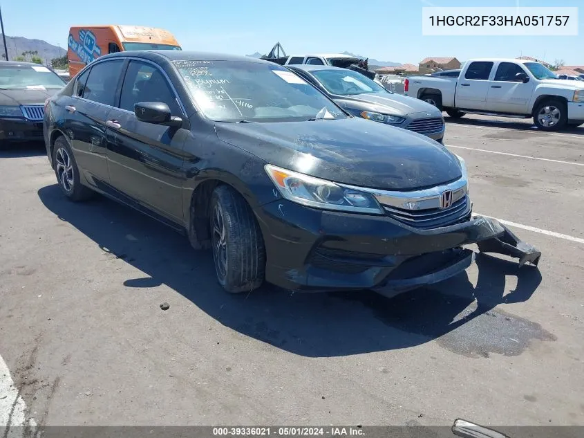 1HGCR2F33HA051757 2017 Honda Accord Lx