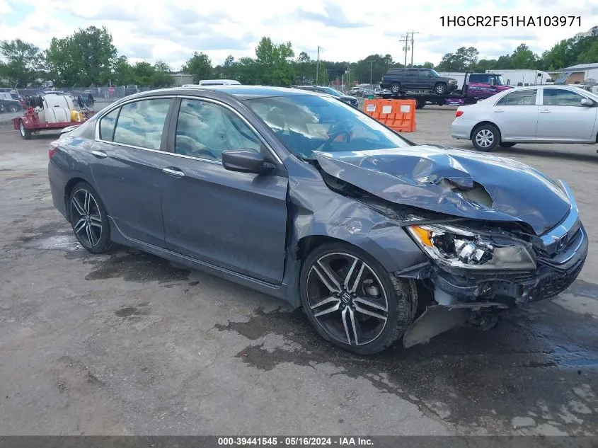 1HGCR2F51HA103971 2017 Honda Accord Sport