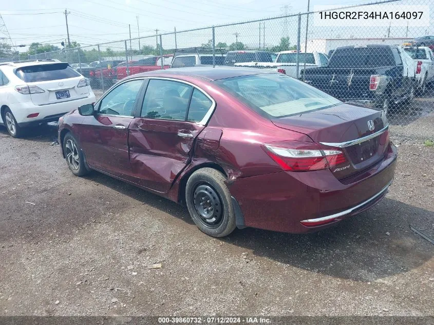 2017 Honda Accord Lx VIN: 1HGCR2F34HA164097 Lot: 39860732