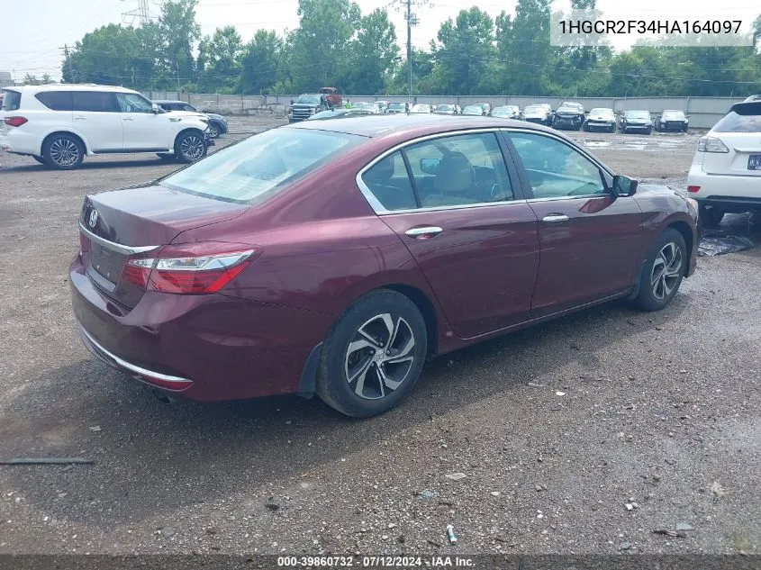 2017 Honda Accord Lx VIN: 1HGCR2F34HA164097 Lot: 39860732