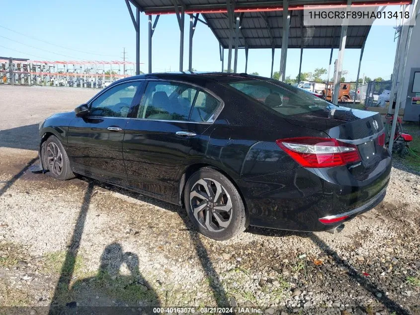 2017 Honda Accord Ex-L V6 VIN: 1HGCR3F89HA013418 Lot: 40163076