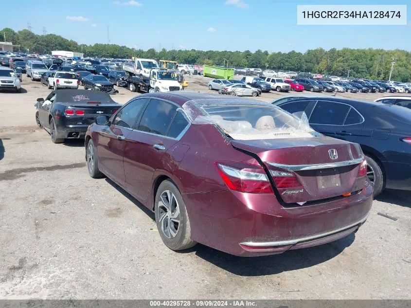 1HGCR2F34HA128474 2017 Honda Accord Lx